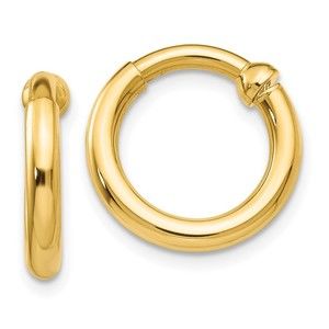 14k Non-Pierced Hoop Earrings